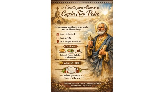 Convite para Almoço na Capela São Pedro